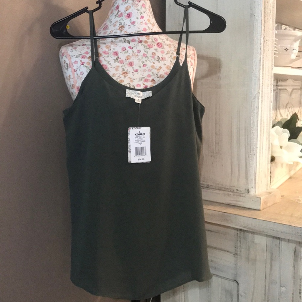 NWT Pink Republic army green tank top